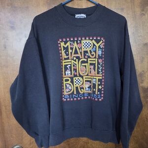Vintage Mary Engelbreit Since 1952 Black crewneck sweatshirt Graphic Print LRG
